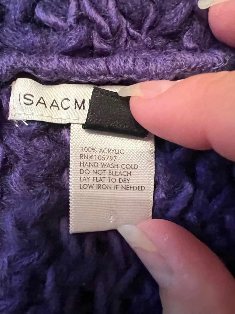 Isaac Mizrahi Purple Knit Infinity Scarf